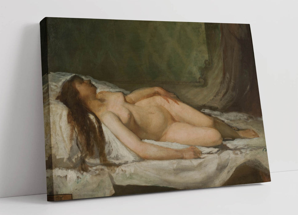 EDUARDO ROSALES, NAKED WOMAN SLEEPING -CANVAS WALL ARTWORK PICTURE PRINT