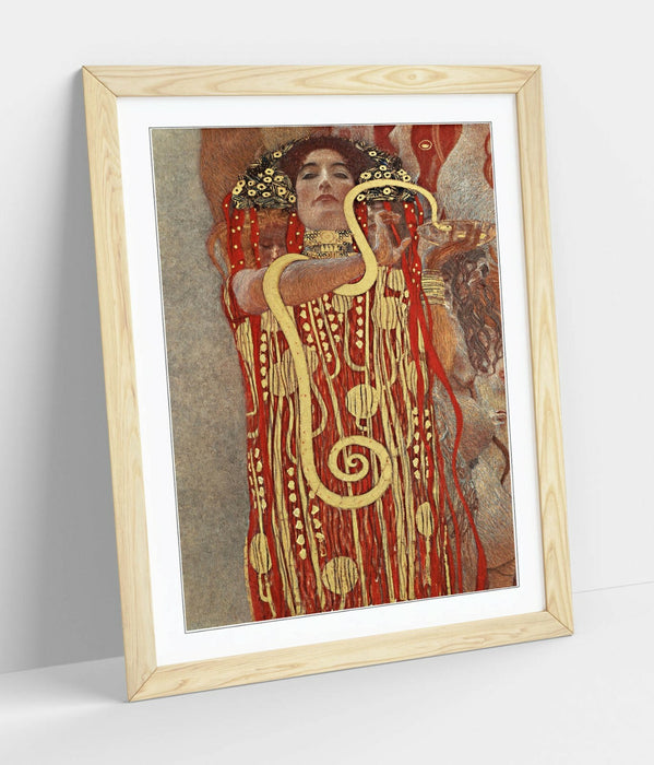 KLIMT HYGIEIA GODDESS OF HEALTH -ART FRAMED POSTER PICTURE PRINT ARTWORK- GOLD