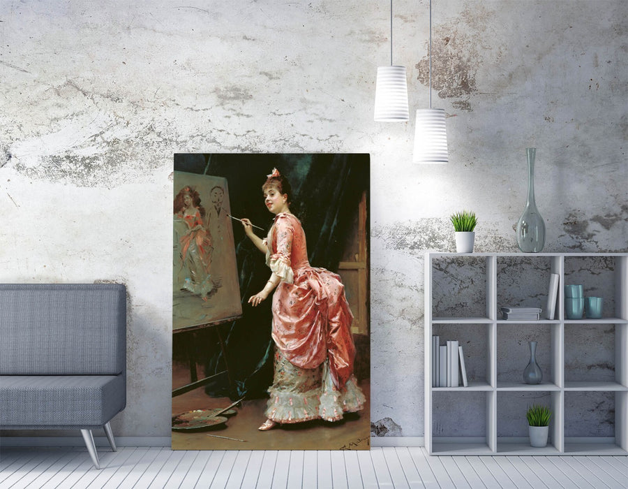 Canvas Wall Art - Raimundo Madrazo Mischief Of The Model Handmade Print