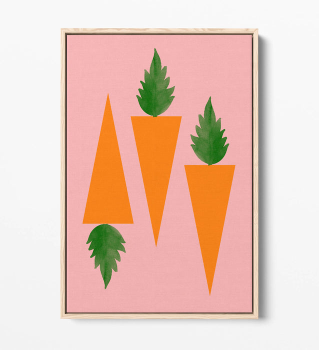 CARROTS TRENDY MINIMALIST KITCHEN  -FLOAT EFFECT CANVAS WALL ART PRINT