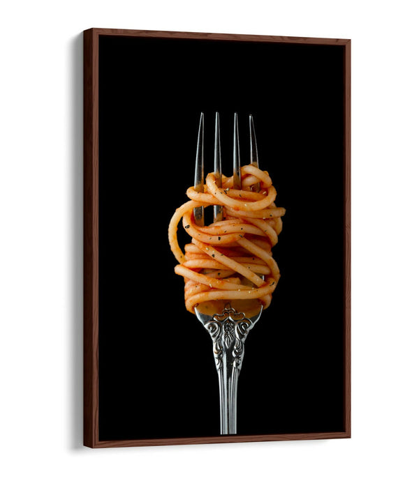 Canvas Wall Art - Spaghetti Fork Cooking Kitchen Print | Float Effect Canvas