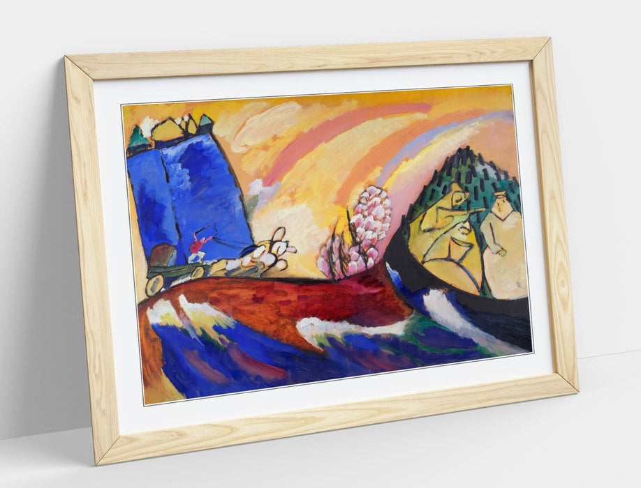 Framed Wall Art Poster - Kandinsky Painting With Troika, Handmade Modern Print