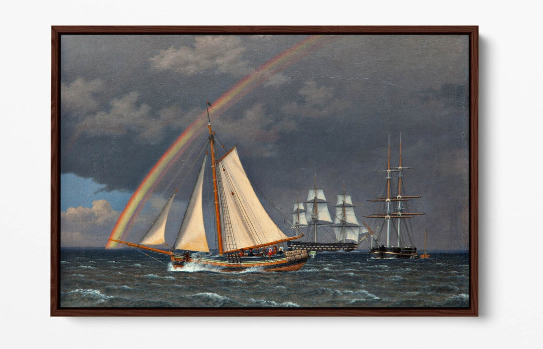 C.W ECKERSBERG, RAINBOW AT SEA -FLOAT EFFECT CANVAS WALL ART PIC PRINT