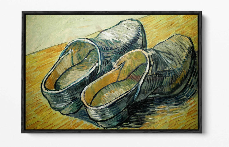 Van Gogh Canvas Art - Handmade Canvas Print | Wooden Shoes Painting, Float Effect Frame