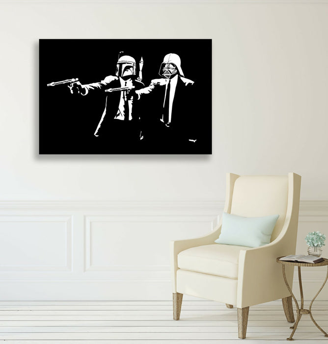 Banksy Canvas Art – Star Wars Pulp Fiction Street Art Print | Ready To Hang