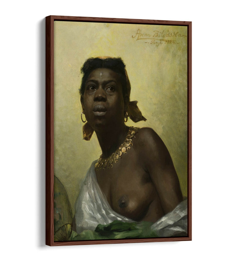 Float Effect Canvas Art – Anna Bilinska Black Woman Artwork on MDF Frame