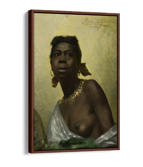 ANNA BILINSKA, A BLACK WOMAN -FLOAT EFFECT CANVAS WALL ART PICTURE PRINT