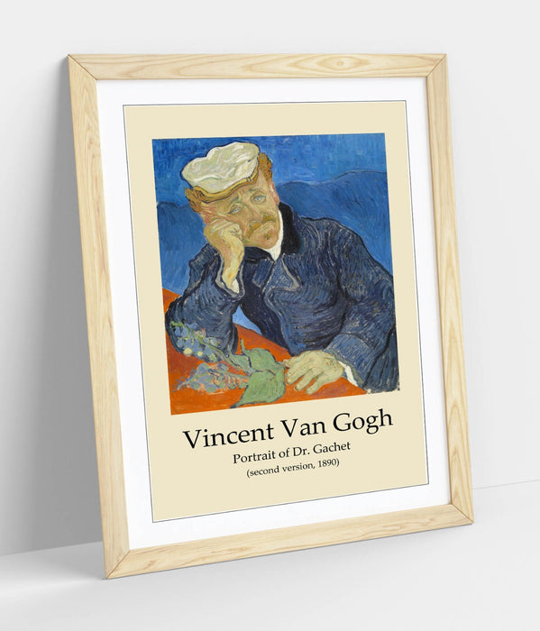 Framed Wall Art – Vincent Van Gogh Print Portrait Of Dr Gachet With Faux Wood Frame