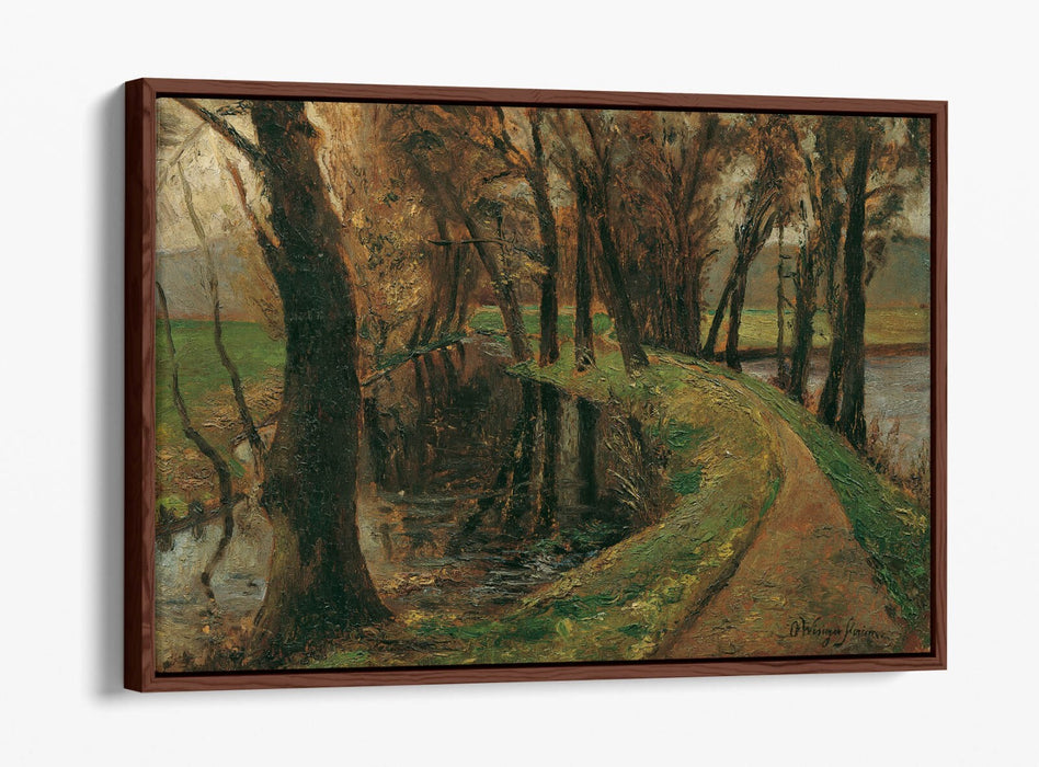 OLGA WISINGER-FLORIAN, AVENUE AT THE POND-FLOAT EFFECT CANVAS WALL ART PIC PRINT