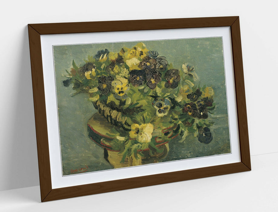 VINCENT VAN GOGH, BASKET WITH VIOLETS -FRAMED WALL ART PICTURE PRINT ARTWORK