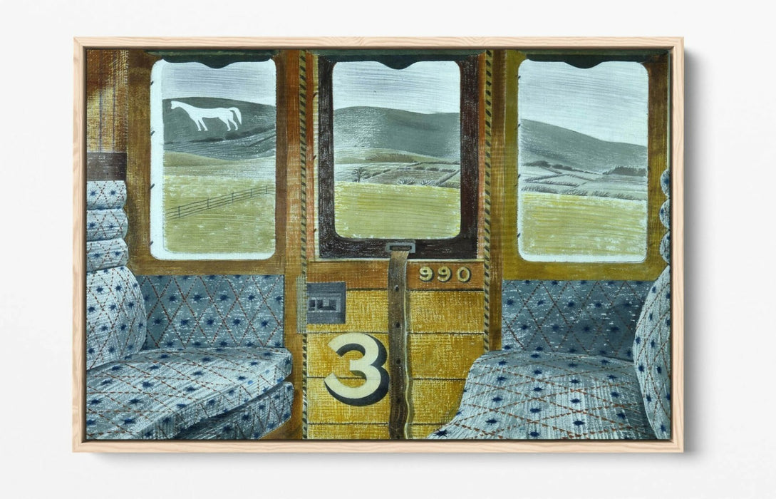 Canvas Wall Art – Eric Ravilious Train Landscape Print | Float Effect Canvas, Ready to Hang