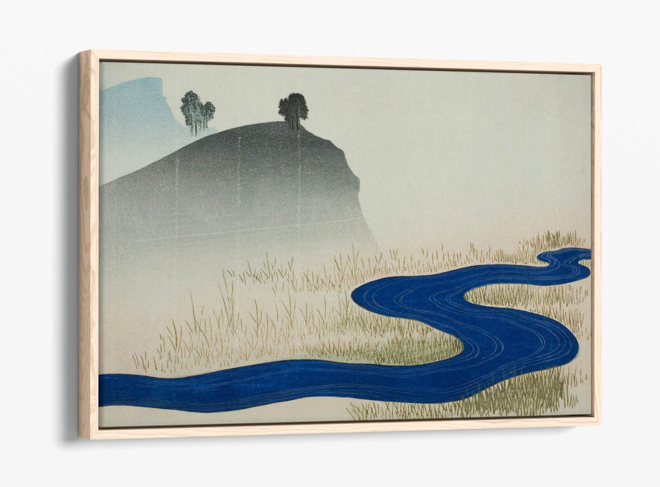 TOTOYA HOKKEI, MOUNTAIN LANDSCAPE WITH STREAM-FLOAT EFFECT CANVAS WALL ART PRINT