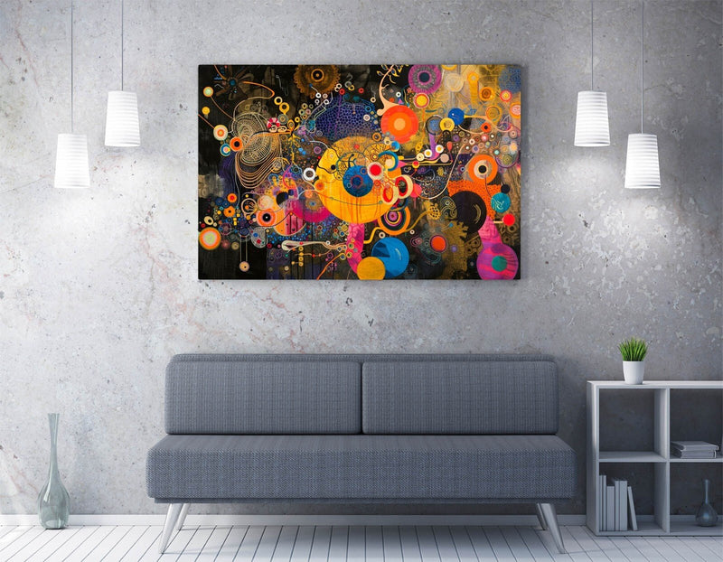 Canvas Wall Art - Abstract Multi Colour Artwork | Contemporary Wall Decor, Ready To Hang