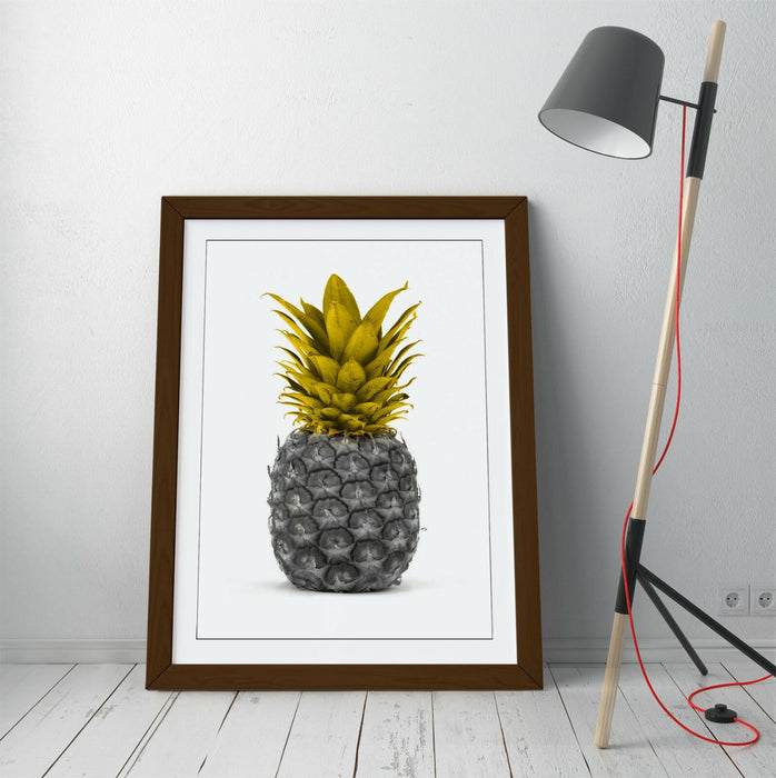 Mustard Pineapple Poster - Framed Wall Art Print Home Decor