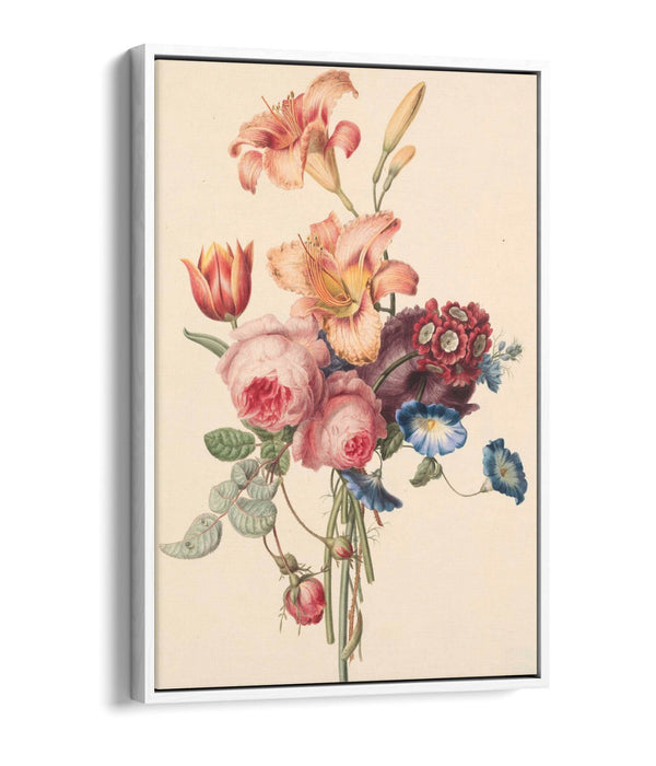 HENRIETTE GEERTRUIDA KNIP, A BOUQUET -FLOAT EFFECT CANVAS WALL ART PRINT