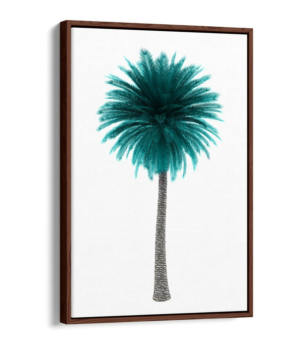 TEAL PALM TREE -FLOAT EFFECT CANVAS WALL ART PIC PRINT-