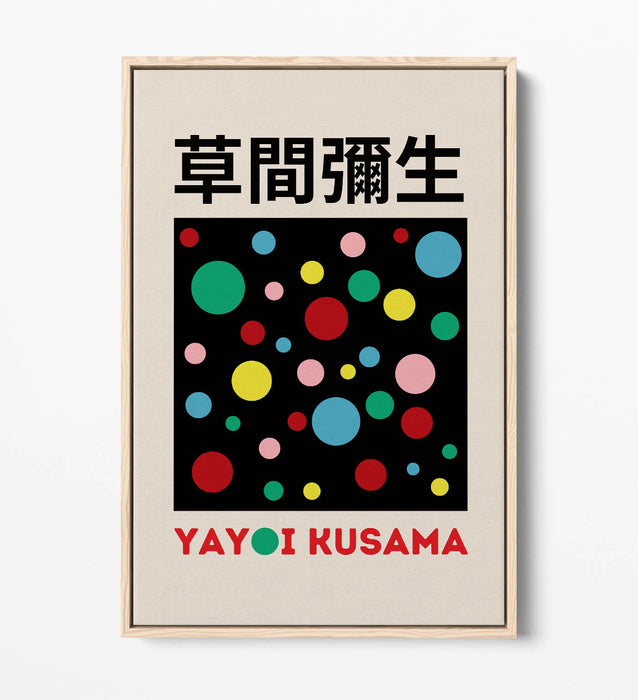 Canvas Art Print – Polka Dot Contemporary Wall Decor With Float Effect Frame