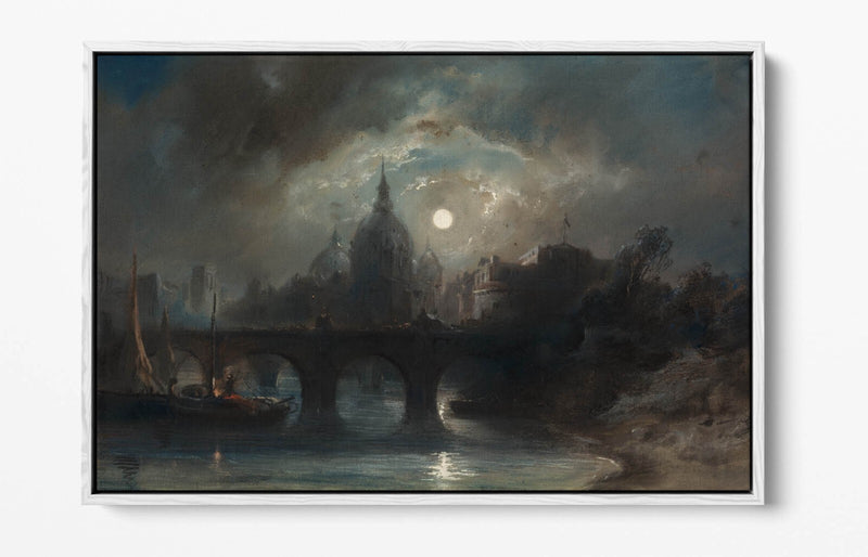 Float Effect Canvas Art - City Night Canvas Wall Art with Custom Deep Frame