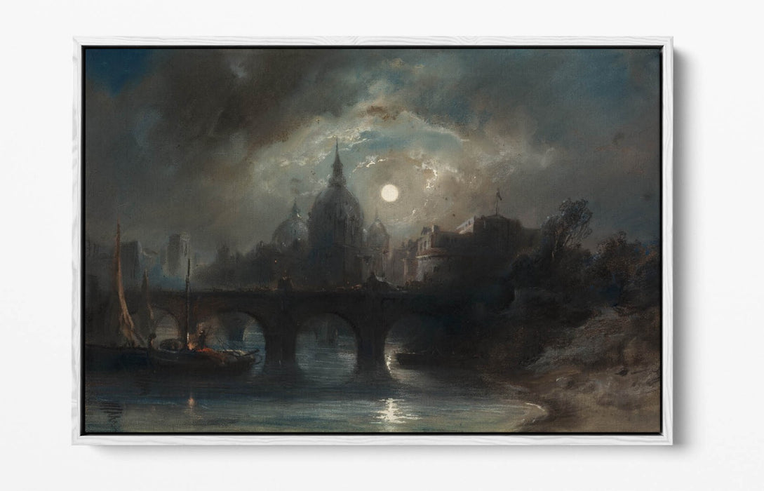 Float Effect Canvas Art - City Night Canvas Wall Art with Custom Deep Frame