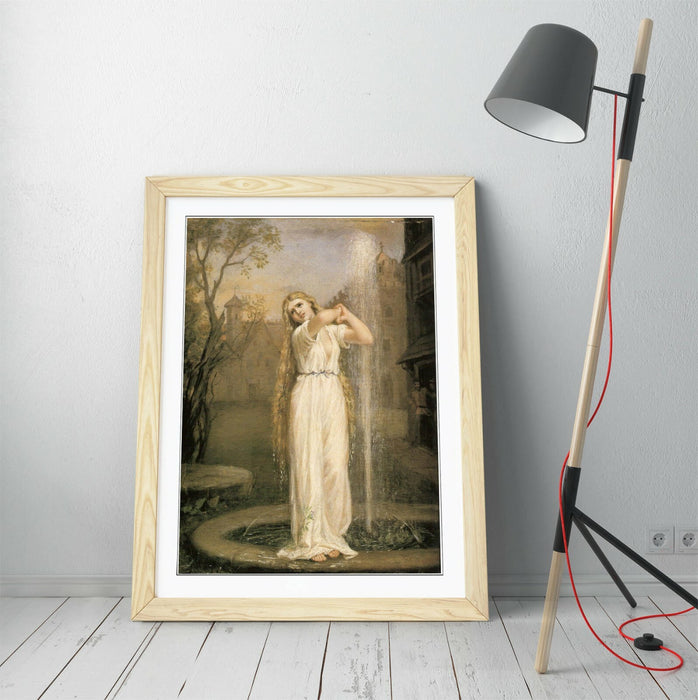 JOHN WILLIAM WATERHOUSE UNDINE -ART FRAMED POSTER PICTURE PRINT ARTWORK- BEIGE