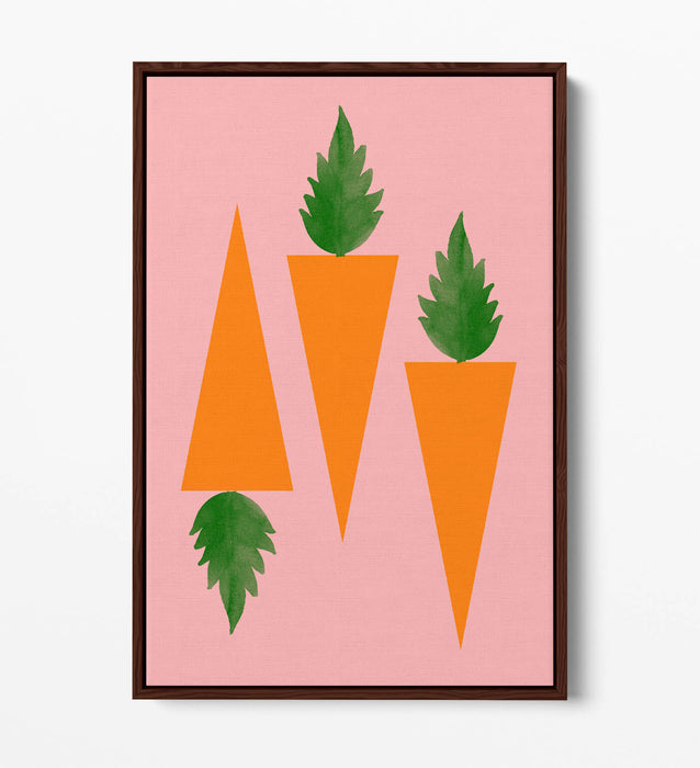 CARROTS TRENDY MINIMALIST KITCHEN  -FLOAT EFFECT CANVAS WALL ART PRINT