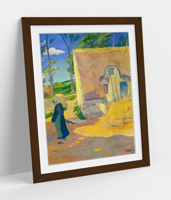Framed Wall Art Print - Paul Serusier Farmhouse Poster With Woodgrain Frame