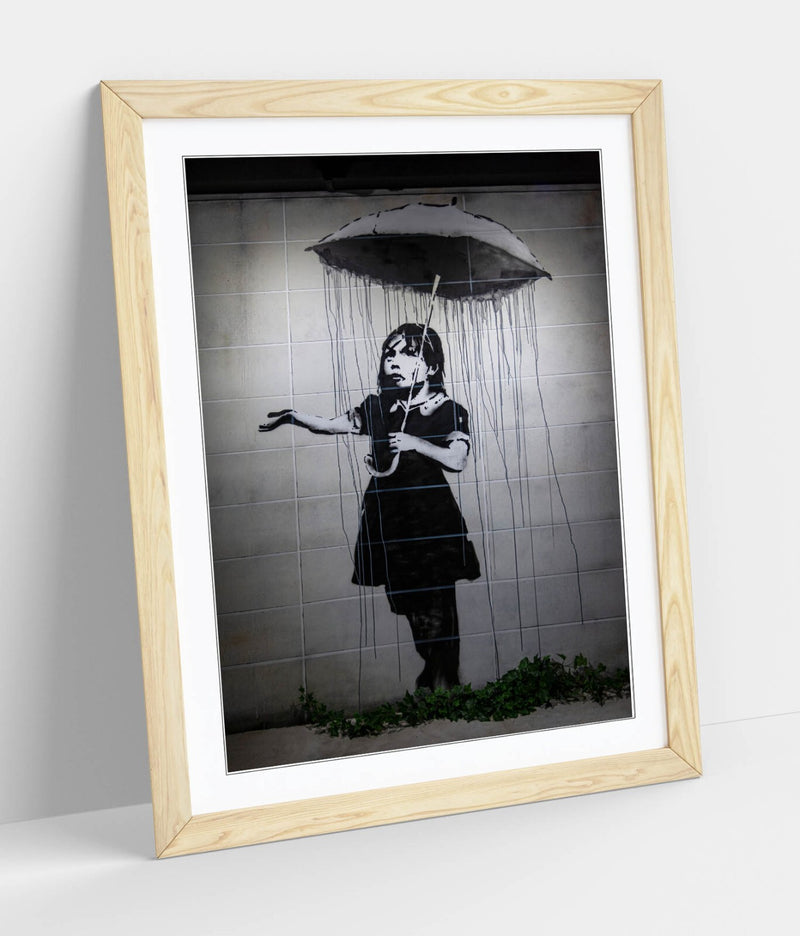 Banksy Umbrella Girl Art | Modern Bedroom Decor | Ready To Hang Frame