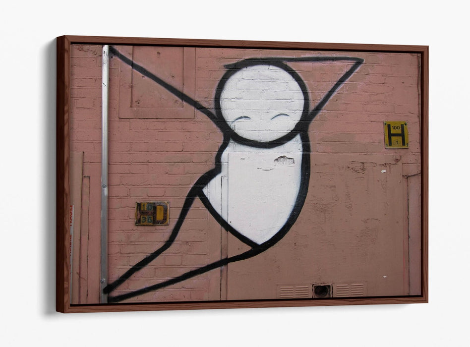 Canvas Art Print - Stick Man Graffiti Wall Art | Float Effect Canvas Decor