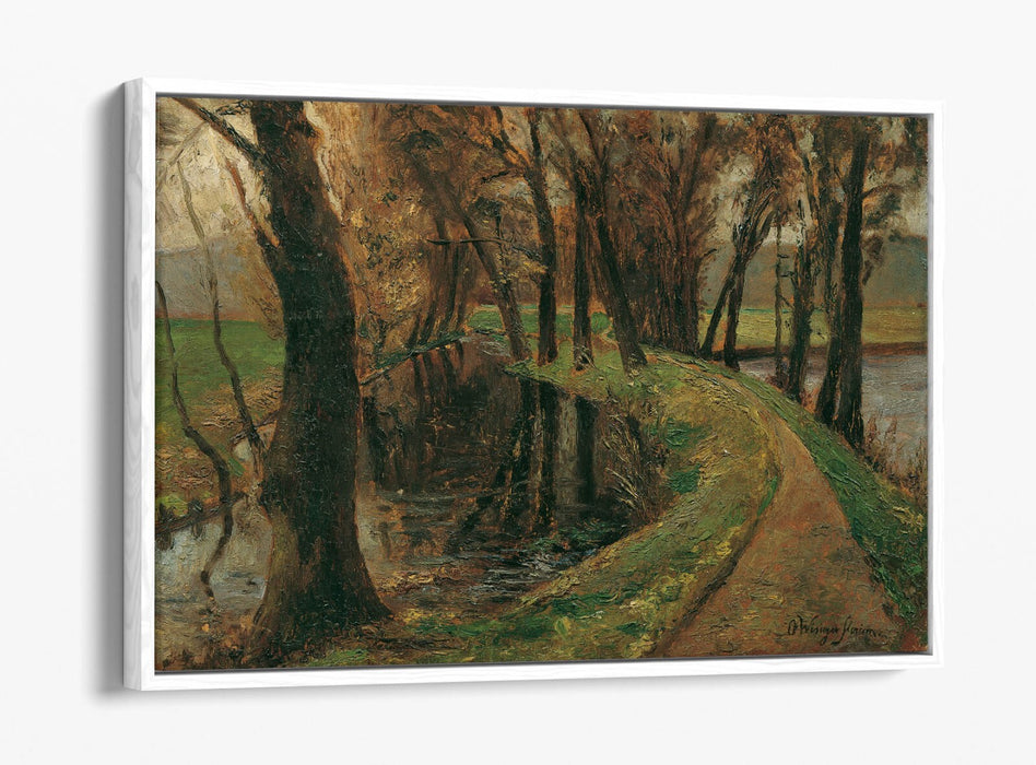 OLGA WISINGER-FLORIAN, AVENUE AT THE POND-FLOAT EFFECT CANVAS WALL ART PIC PRINT