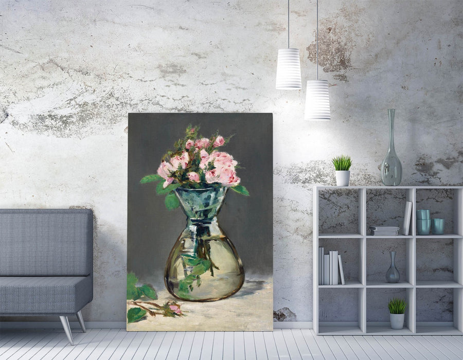 Canvas Wall Art Featuring Edouard Manet Moss Roses Painting - Ready to Hang Print