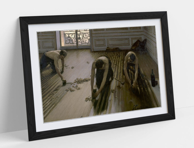 Framed Wall Art - Gustave Caillebotte Floor Scrapers Painting, Matte Paper Print