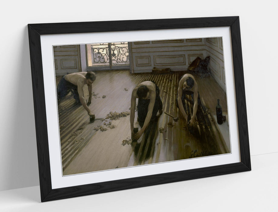 Framed Wall Art - Gustave Caillebotte Floor Scrapers Painting, Matte Paper Print