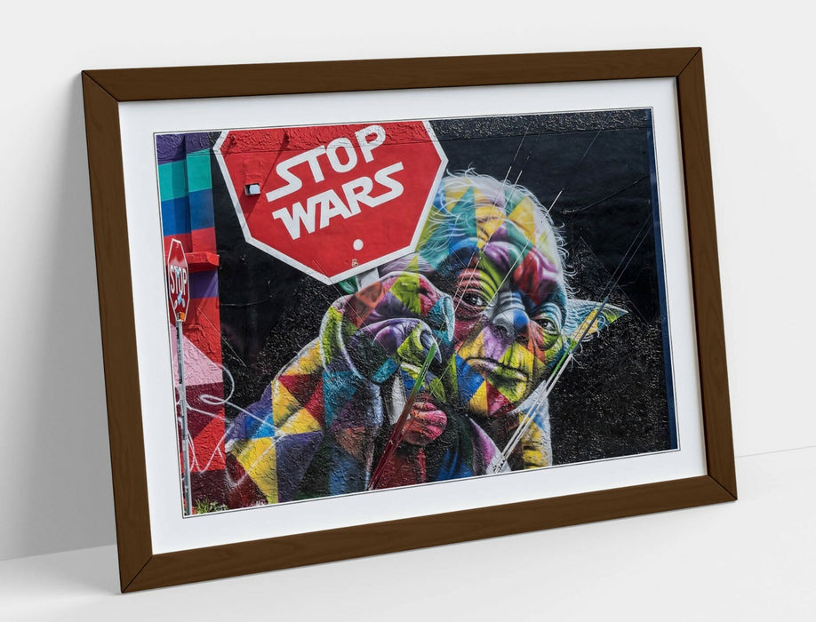 Framed Poster Art – Yoda Wall Decor With Woodgrain Frame Finish, Ready To Hang