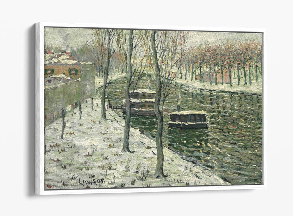 ERNEST LAWSON, HOUSEBOATS -FLOAT EFFECT CANVAS WALL ART PIC PRINT