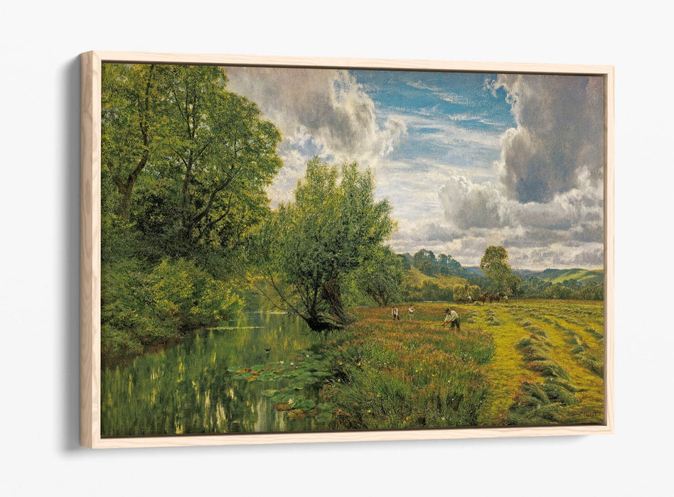 GEORGE V. COLE, HAYFIELD -FLOAT EFFECT CANVAS WALL ART PIC PRINT