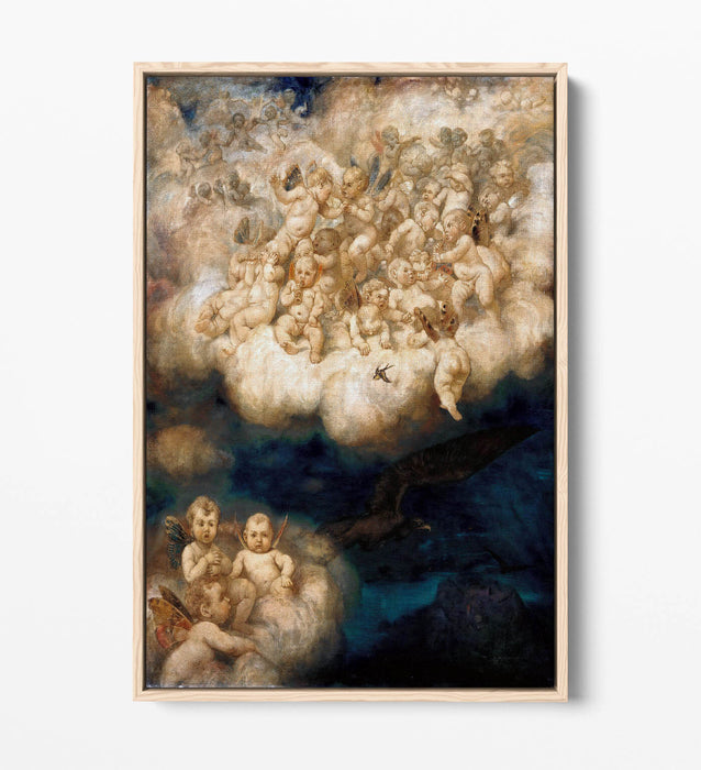 Float Effect Canvas Art - Angel Cloud Artwork on 30mm Deep Frame | Handmade UK Canvas