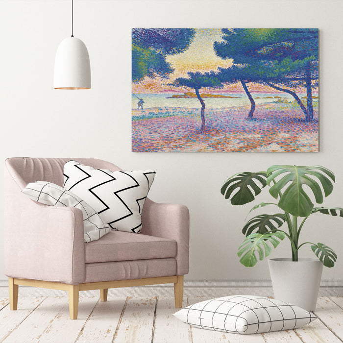 CANVAS WALL ART ARTWORK FRAMED PRINT Henri Edmond Cross Saint-Clair Beach multi