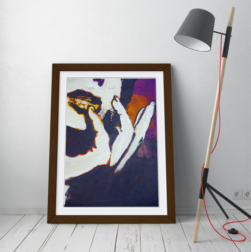 Framed Wall Art - Womens Lips Abstract Graffiti Style Poster Print 4 Sizes