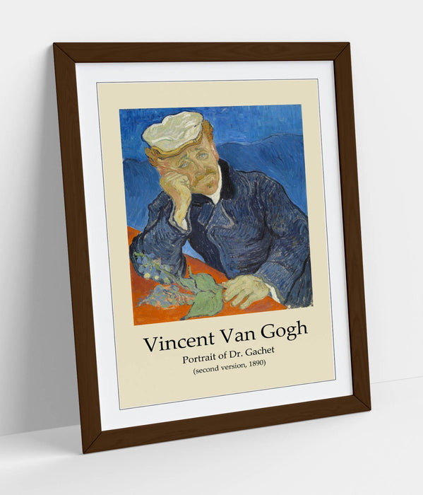 Framed Wall Art – Vincent Van Gogh Print Portrait Of Dr Gachet With Faux Wood Frame