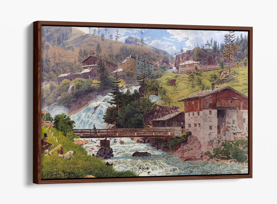 JAKOB ALT, VIEW OF BAD GASTEIN -FLOAT EFFECT CANVAS WALL ART PIC PRINT