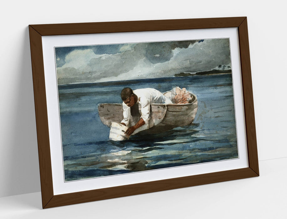 Framed Wall Art Poster - Winslow Homer Water Fan Painting | UK Handmade Decor