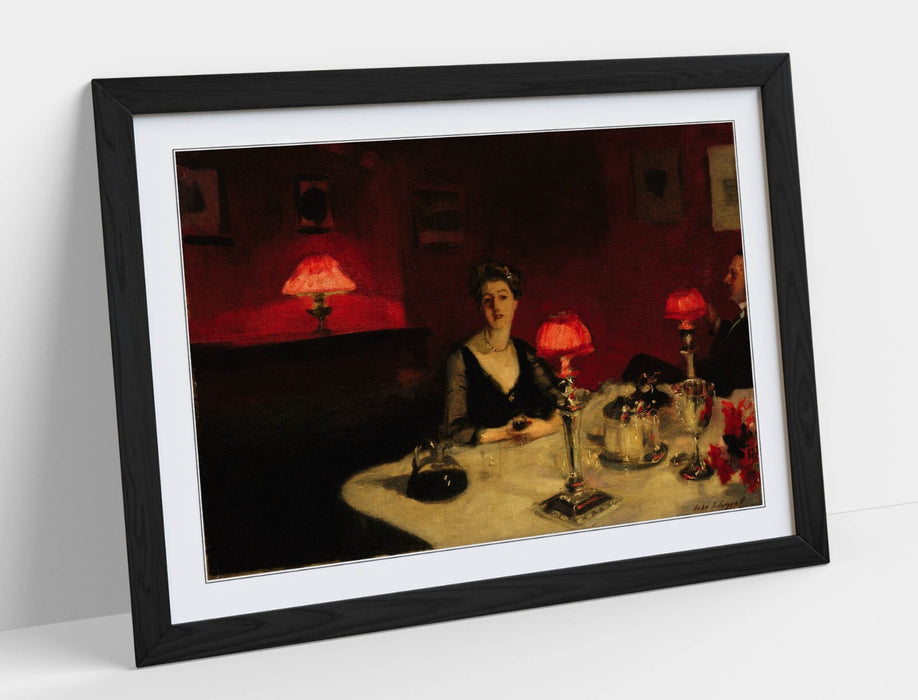 Framed Art Poster - John Singer Sargent Dinner Table Painting | Matte Paper Print