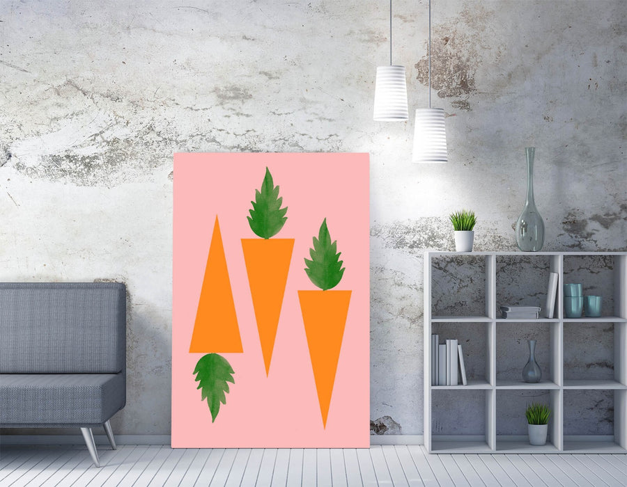 CARROTS TRENDY MINIMALIST KITCHEN DECOR -CANVAS WALL ART PICTURE PRINT
