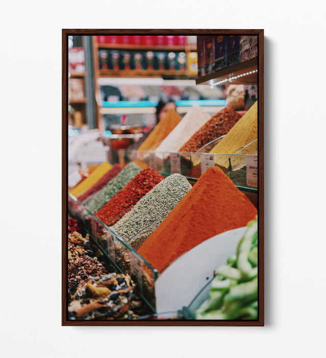Canvas Wall Art - Colourful Spice Stack Kitchen Decor | Float Effect Print