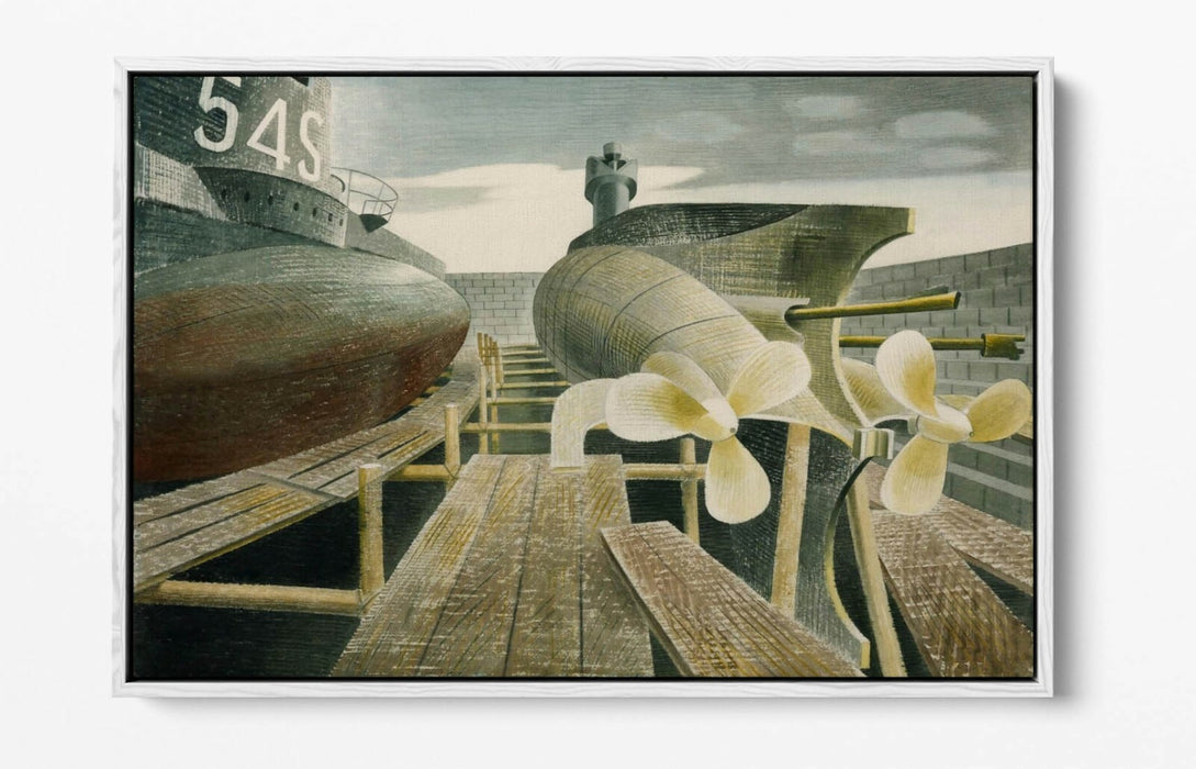 Canvas Wall Art – Submarines in Dock Print | Float Effect Canvas With Premium Frame