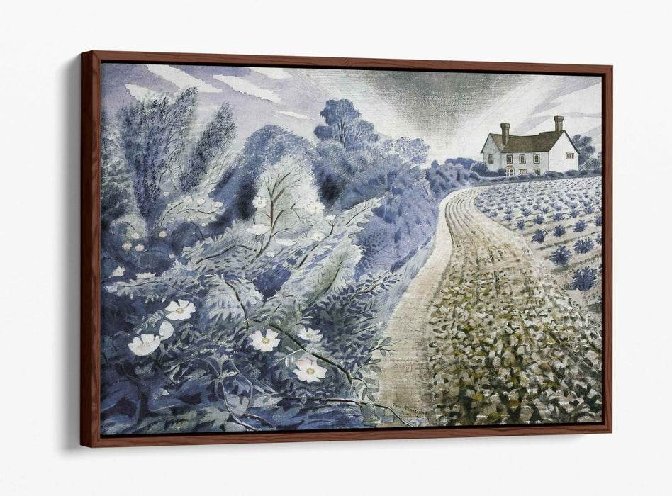 Canvas Wall Art - Eric Ravilious Essex Farmhouse | Float Effect Handmade Print