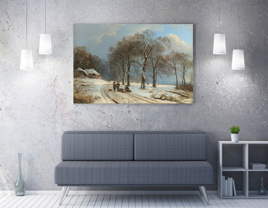 Canvas Wall Art – Handmade Barend Cornelis Koekkoek Winter Landscape Print | Premium Varnish Finish