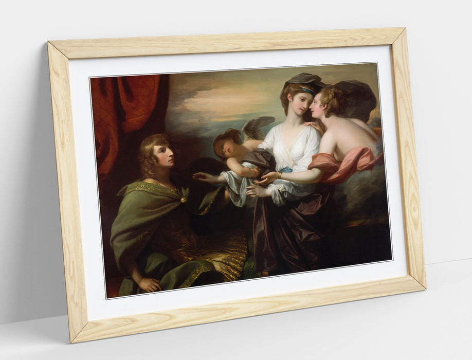 Framed Wall Art Poster - Benjamin West Helen Brought to Paris Print with Wood Grain Frame