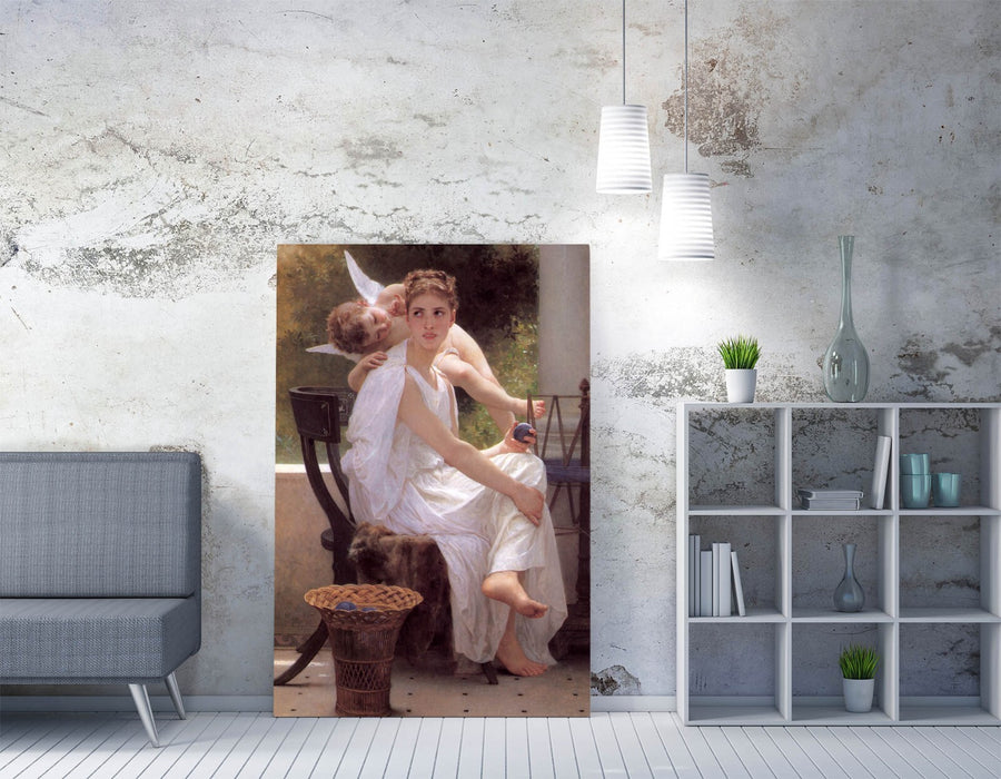 Canvas Wall Art - William Adolphe Bouguereau Work Interrupted Premium Print