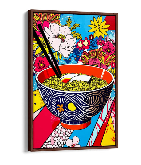 Canvas Wall Art - Multi Colour Ramen Kitchen Decor With Float Effect Print